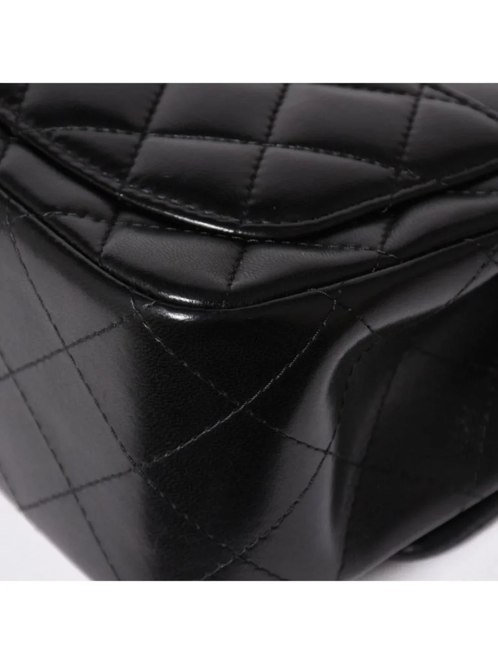 Chanel Mini Quilted 17 S Flap S Chain Shoulder Bag CC Logo Lambskin Black